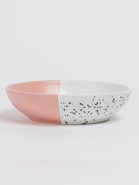 Over&back Two-Tone Speckled Ceramic Bowl - Pink and White